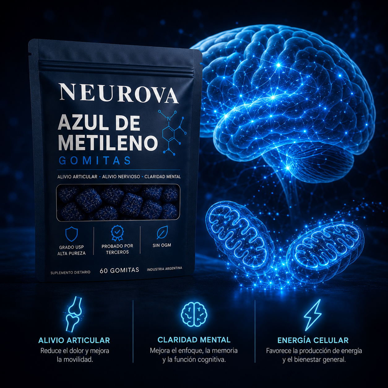 Gomitas para el alivio articular, nervioso y enfoque mental