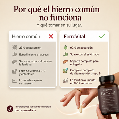 Hierro + Vitaminas para Energía y Cabello - FerraVital™