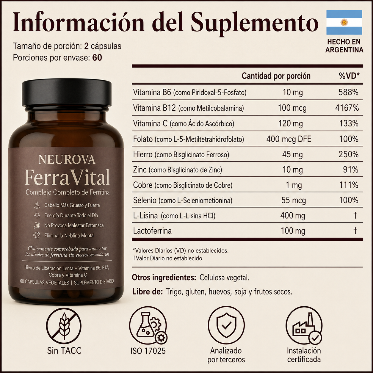 Hierro + Vitaminas para Energía y Cabello - FerraVital™