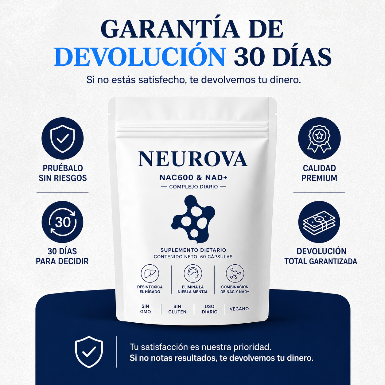 Complejo Detox Hepático | N-Acetilcisteína 600 + NAD+