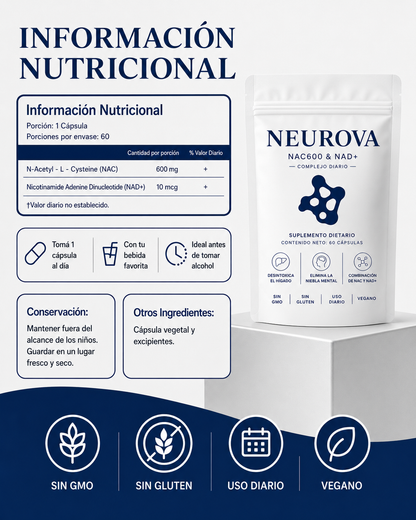 Complejo Detox Hepático | N-Acetilcisteína 600 + NAD+