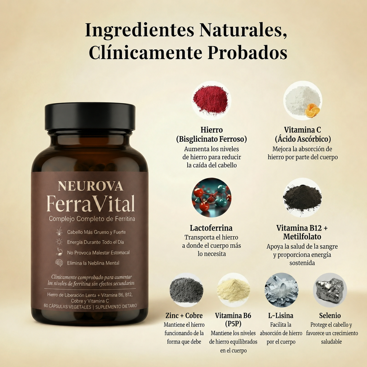 Hierro + Vitaminas para Energía y Cabello - FerraVital™