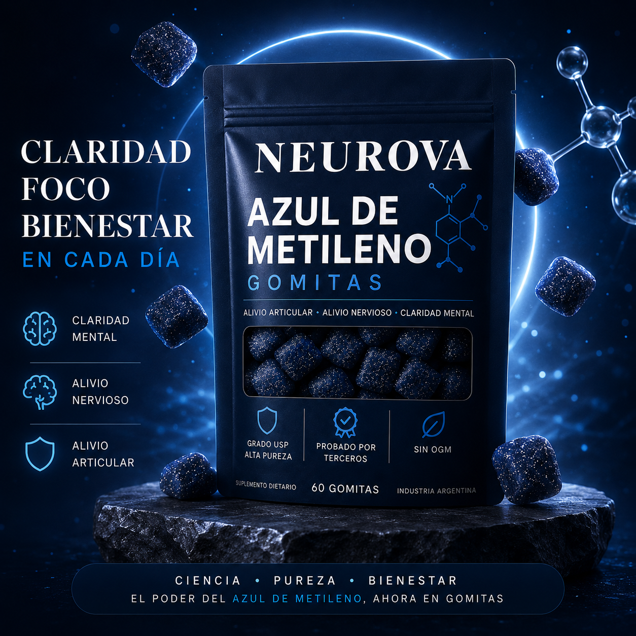 Gomitas para el alivio articular, nervioso y enfoque mental